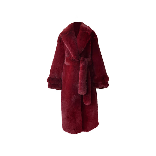 SG faux fur coat Maroon